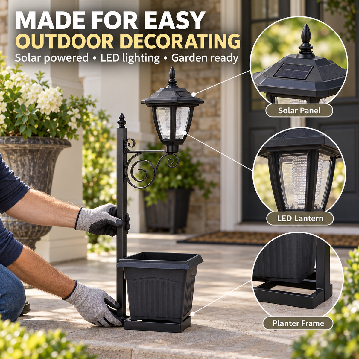 Solar Planter Lamp β Flowers by Day, Light by Night