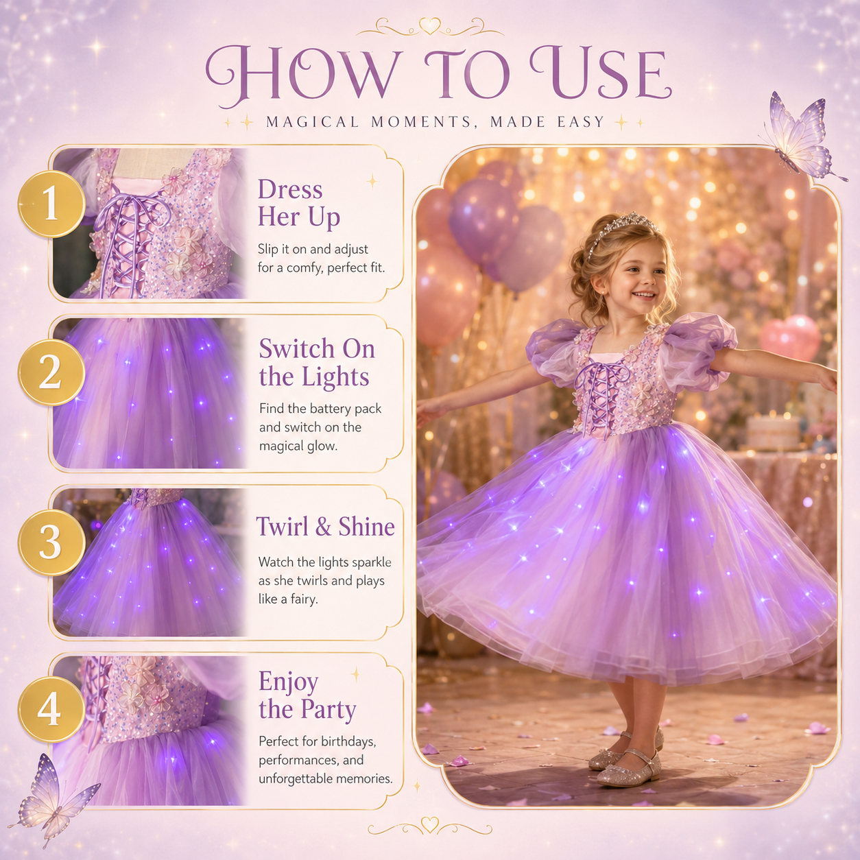 Magical Light-Up Princess Twirl Dress