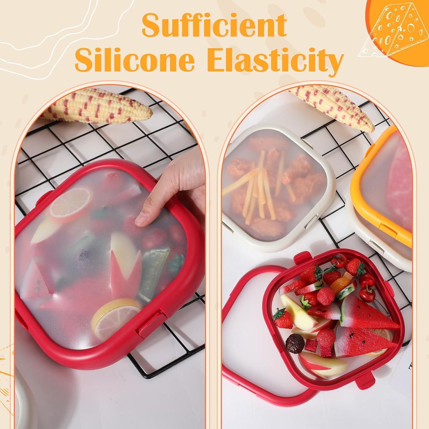 Silicone Fruit Storage Box (7.9 x 7.9 x 1.4 Inches)
