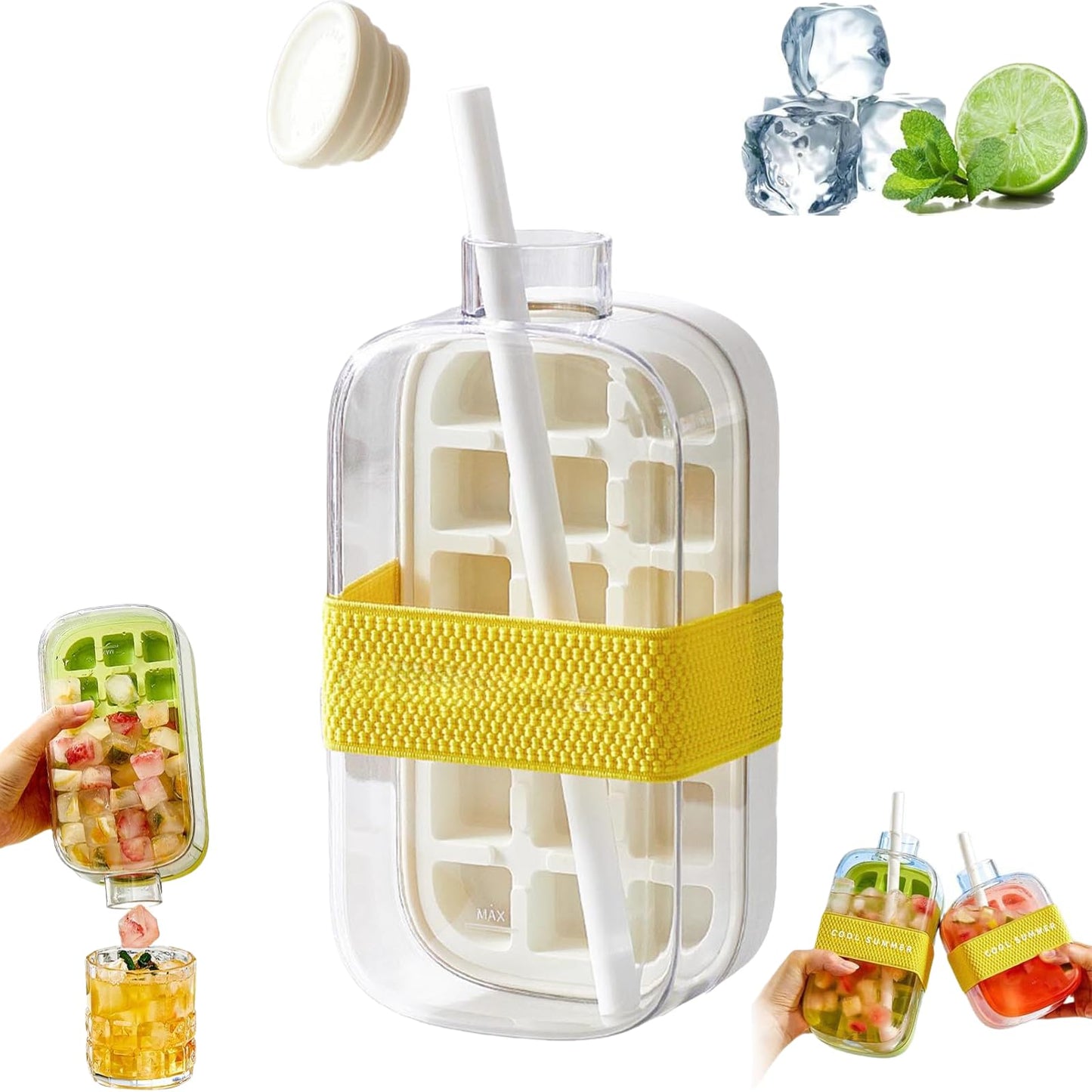 2-in-1 Refreshing Ice Cube Tray - Portable Cup