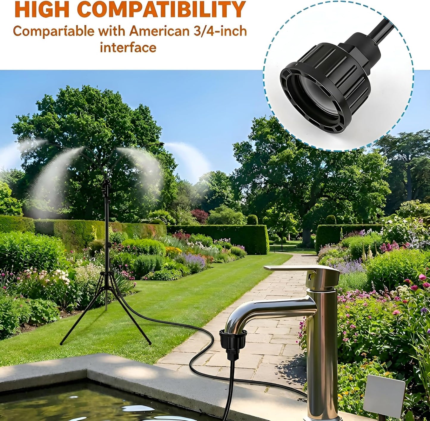 6FT Height Adjustable Outdoor Misting System