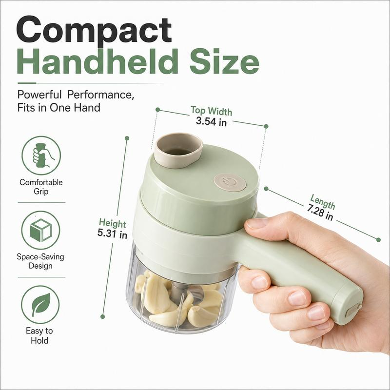 USB rechargeable handheld food processor, portable food processing tool