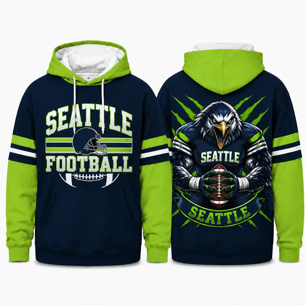Retro Football Helmet Graphic Hoodie Varsity Style From Every Angle