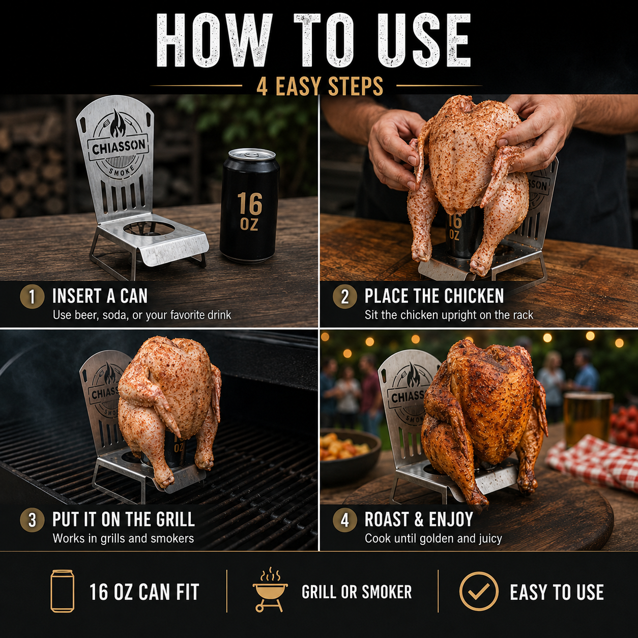 Beer Can Roasted Chicken Throne – Makes Roasted Chicken Juicy