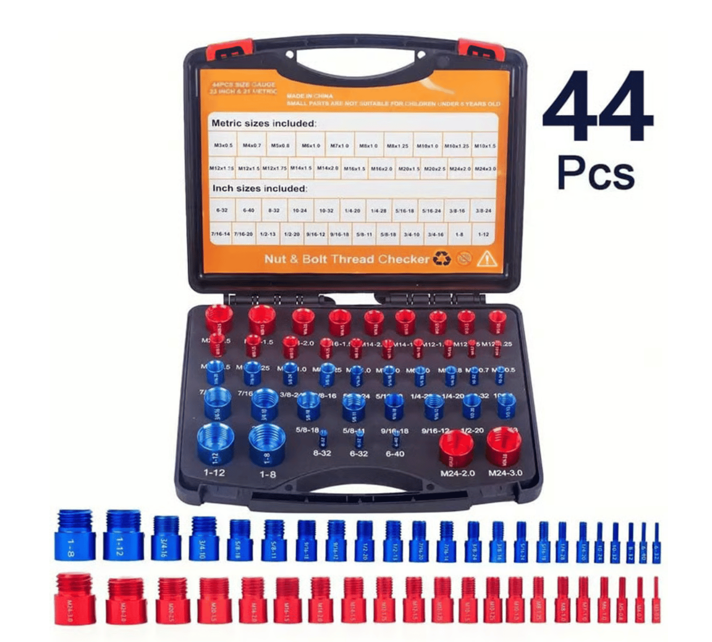 🔥Limited-time discount of 50%🔥44Pcs Alloy Nut and Bolt Thread Inspector Charge🔩