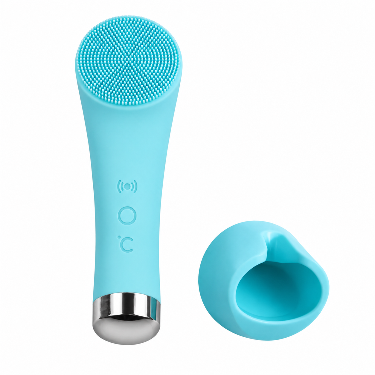 Rechargeable Silicone Facial Cleansing Brush with Heat & Vibration