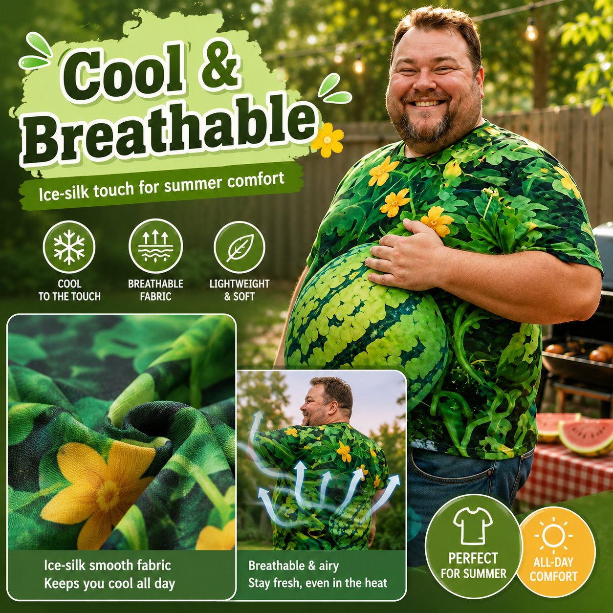 π Turn Your Belly Into A Juicy 3D Watermelon Tee