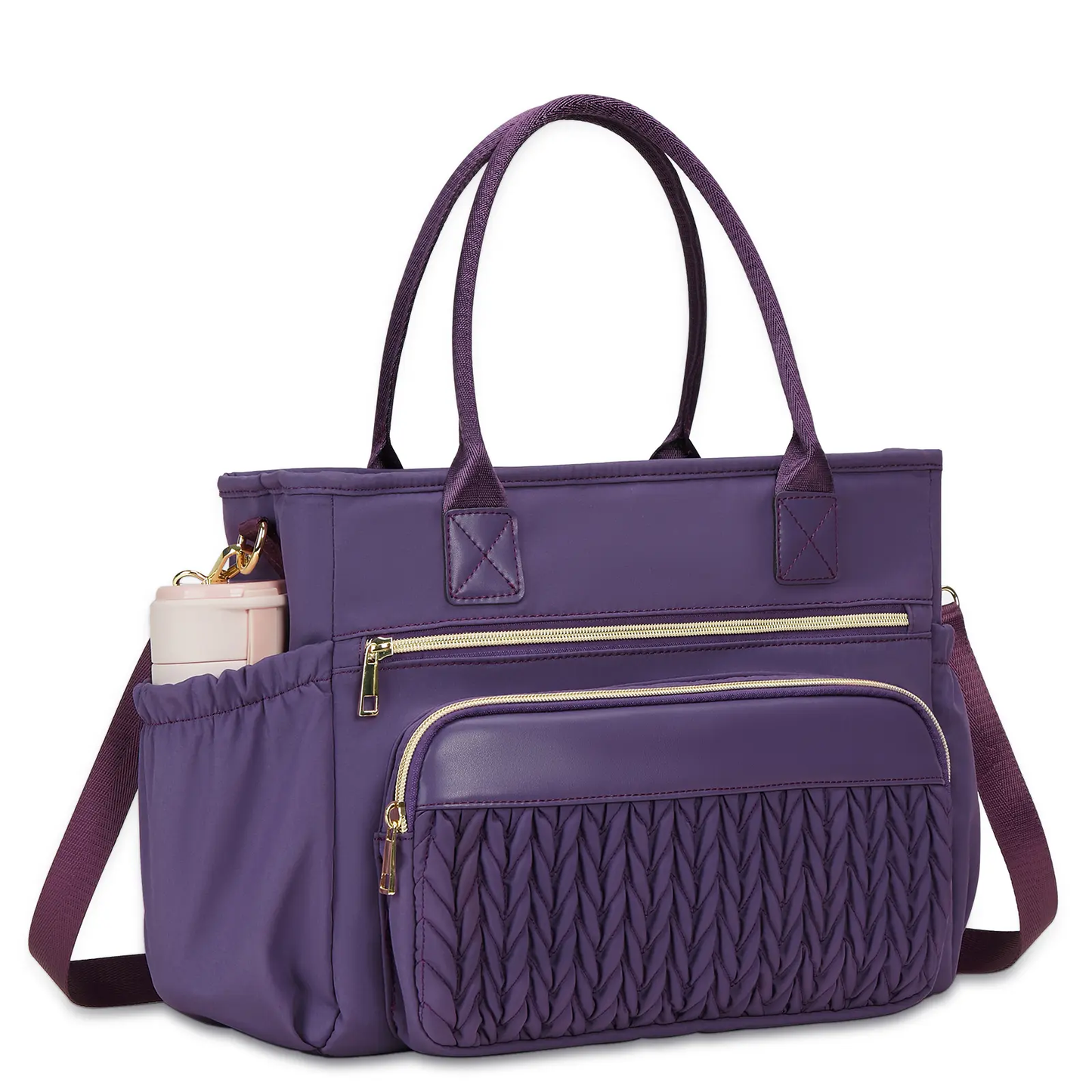 Extra-large capacity lunch bag with adjustable shoulder strap and long-lasting insulation
