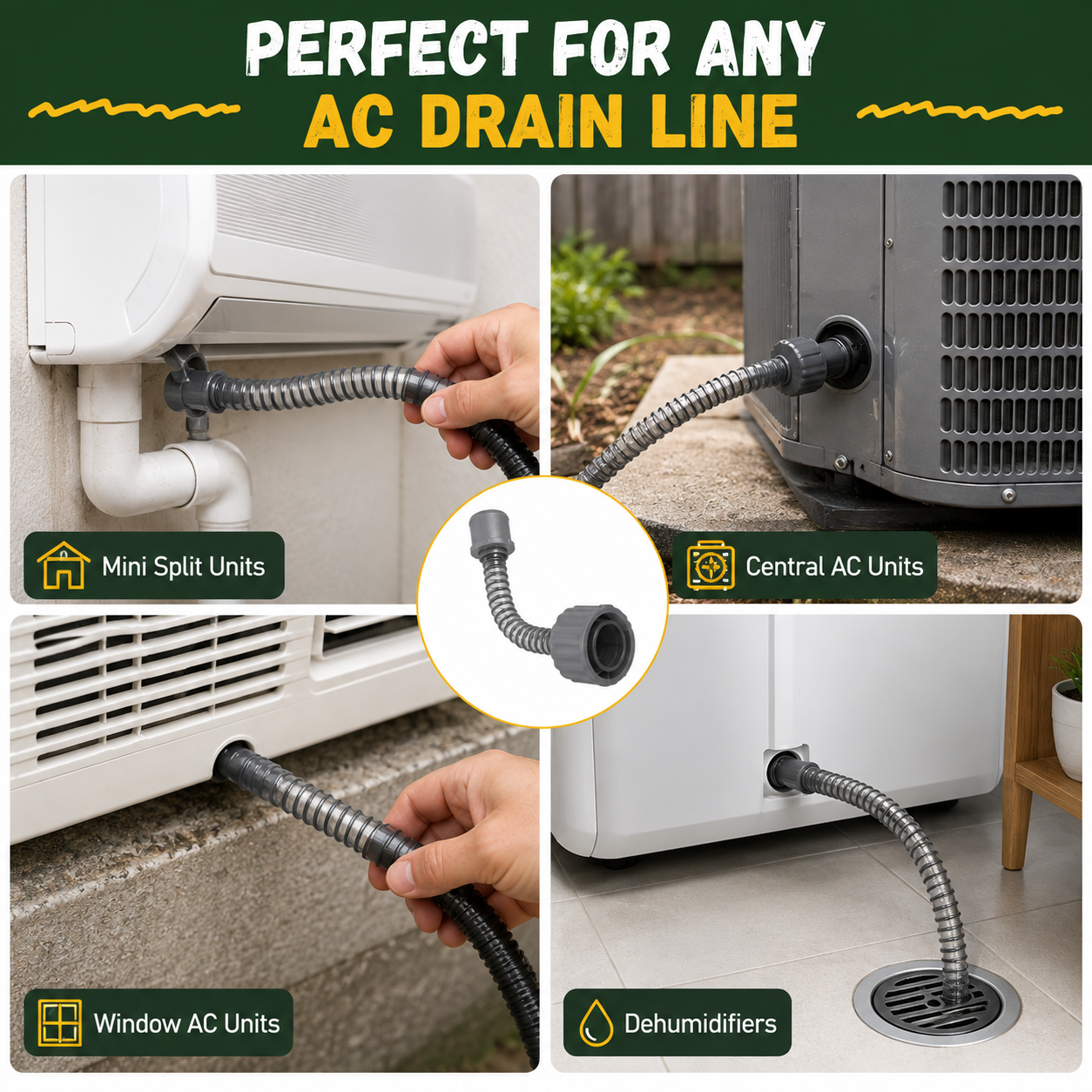 Air Conditioner Drain Pipe Cleaning Tool – Compatible with Most PVC Pipe Sizes