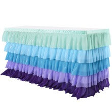 Slip-On Ruffle Table Skirt – No Clips, No Pins, No Hassle