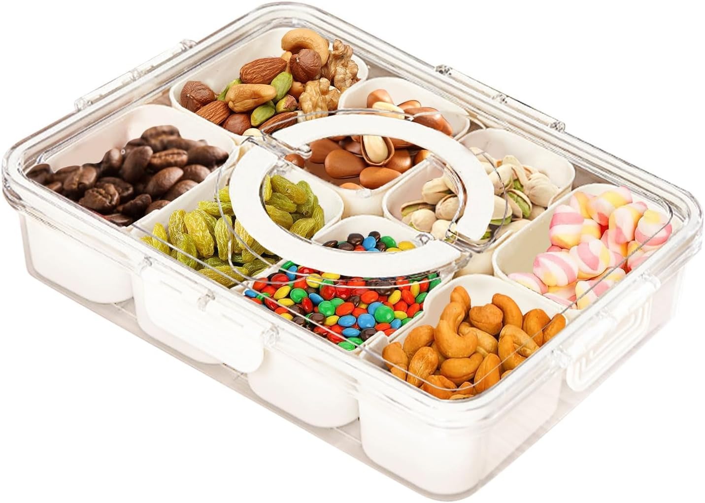 Portable Divided Snack Box โ Large Capacity Tray for Picnics, Movies & Travel