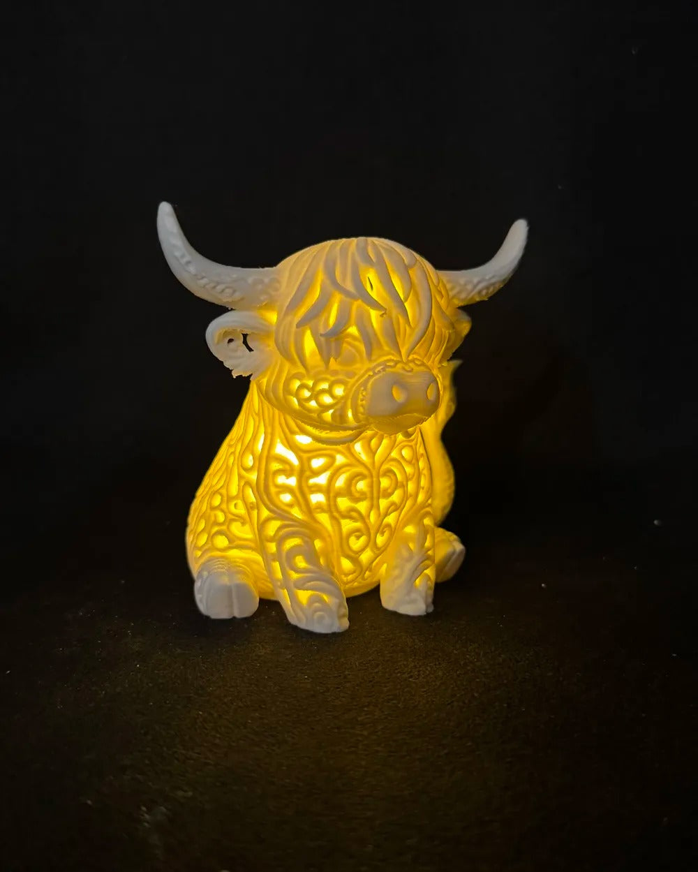 Rechargeable Highland Cow Night Light – Magical 3D Glow Lamp