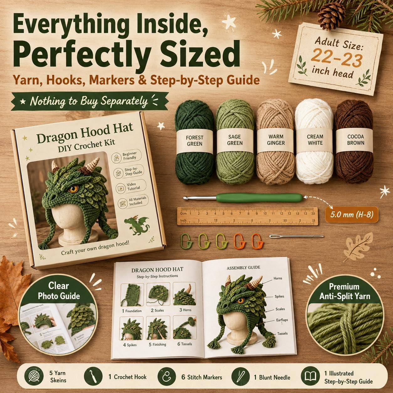 Fantasy Hood Hat DIY Crochet Kit Series
