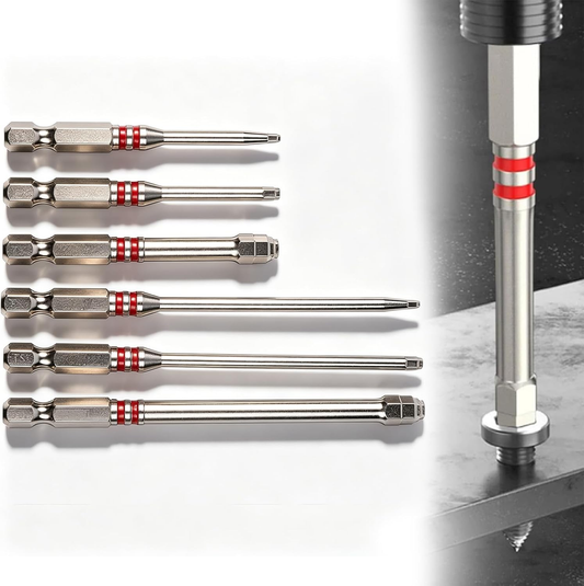 6-piece set of magnetic hexagonal shank pagoda-shaped screwdriver bits