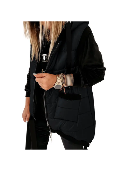 Women's Lightweight Hooded Quilted Vest with Pockets
