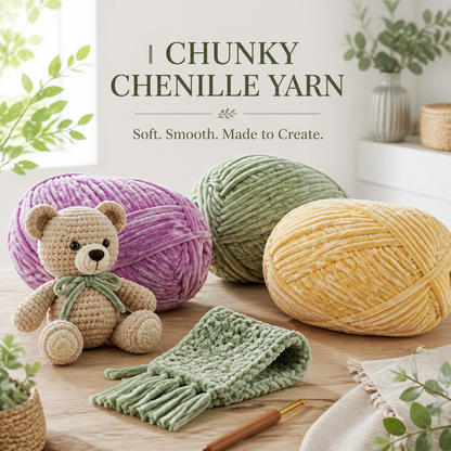 Chunky Chenille Velvet Yarn for DIY Crochet &amp; Knitting