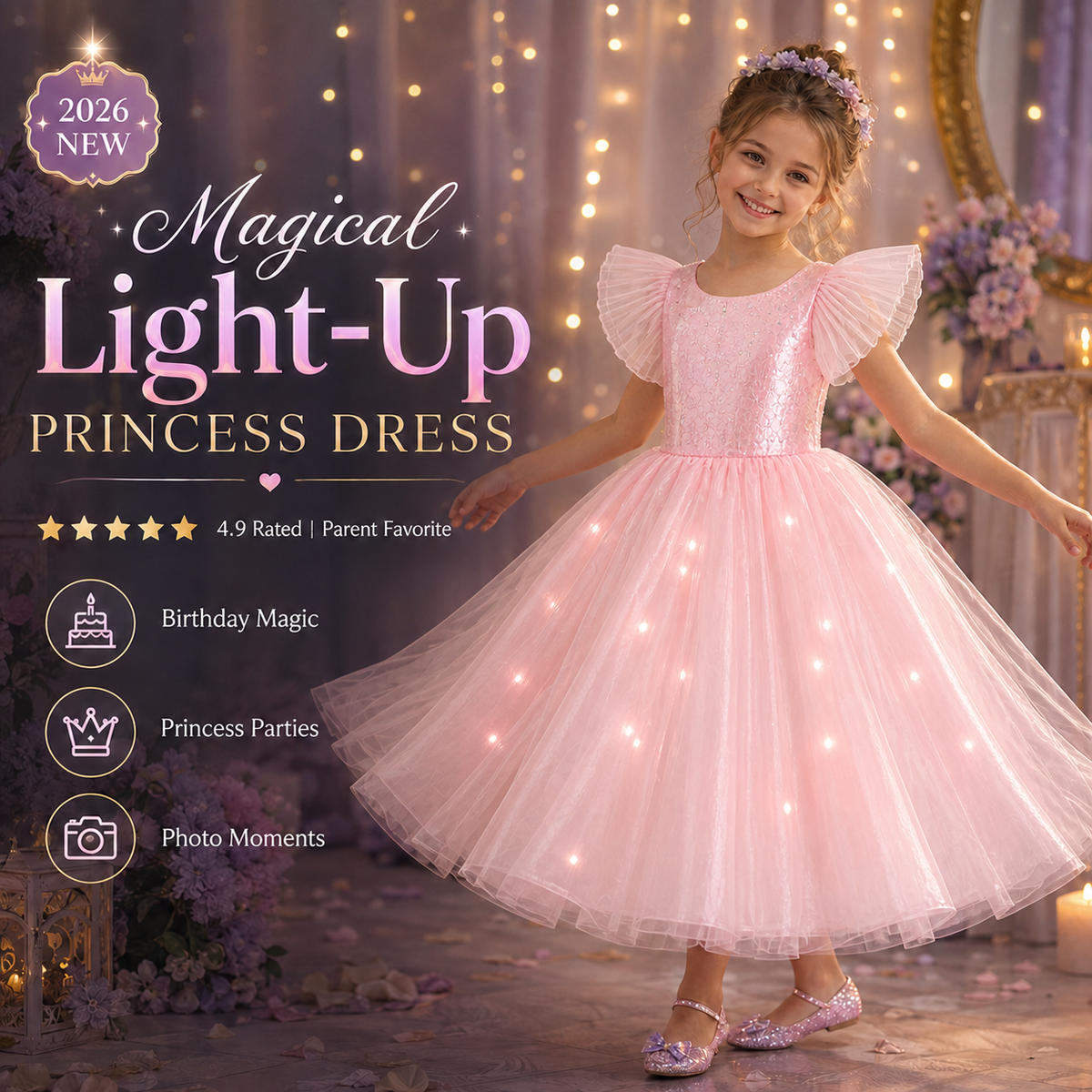 Magical Light-Up Princess Twirl Dress