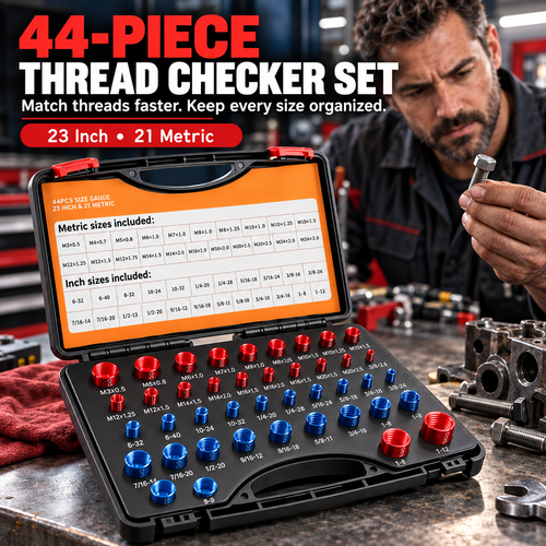 🔩26/44PCS Nut and Bolt Thread Checker - Inch & Metric Sizes, with Handy Tool Box🔩