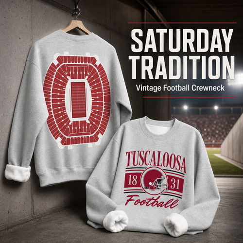 Vintage College Football Ash Grey Sweatshirt