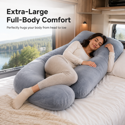 Ergonomic Long-Distance Driving Body Pillow – Lumbar & Back Pressure Relief Support for RV Travel & Road Trips