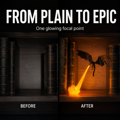 Dragon Flame Book Nook LED Fantasy Decor