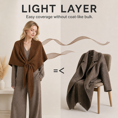 Women's Triangle Knit Shawl One Simple Layer, Endless Outfit Possibilities