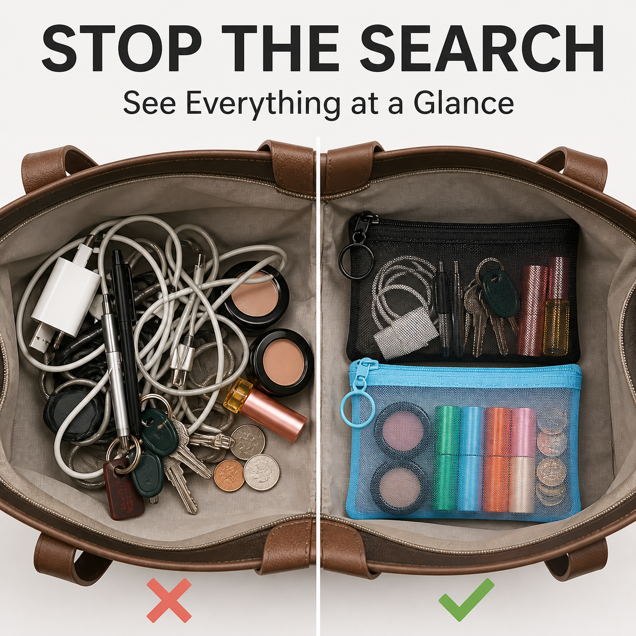 Ultra-Lightweight Transparent Mesh Zipper Pouch
