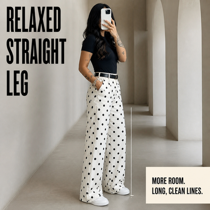 High-Waist Straight-Leg Pants
