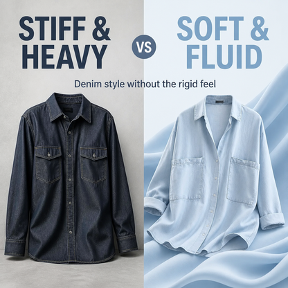 Women's Soft Tencel Denim Oversized Shirt