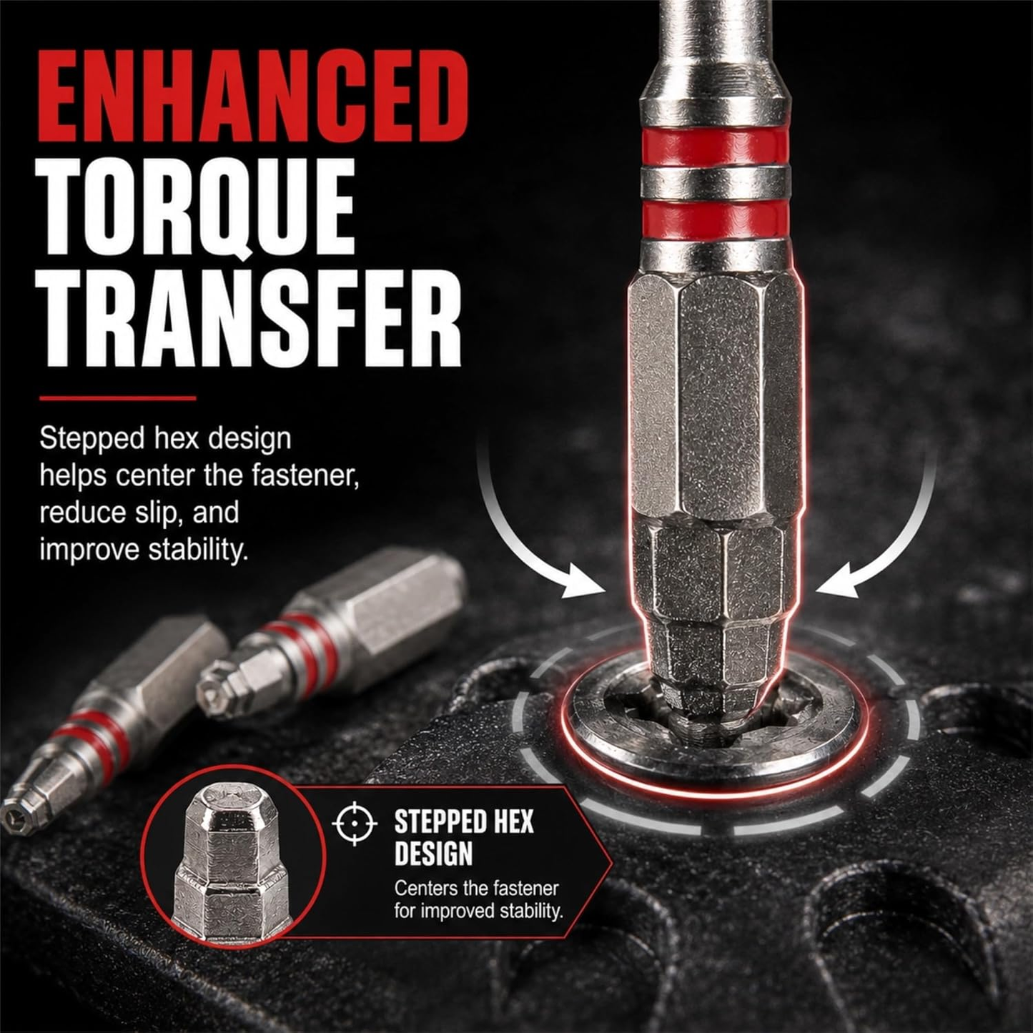 6-piece set of magnetic hexagonal shank pagoda-shaped screwdriver bits
