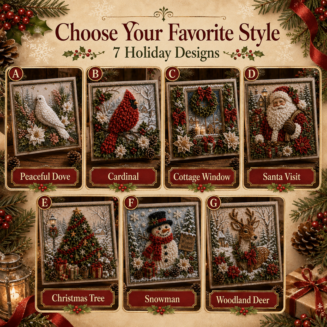 🎄 Christmas Magic: 3D Fabric Poke Art Kit – DIY Holiday Craft & Festive Home Decor