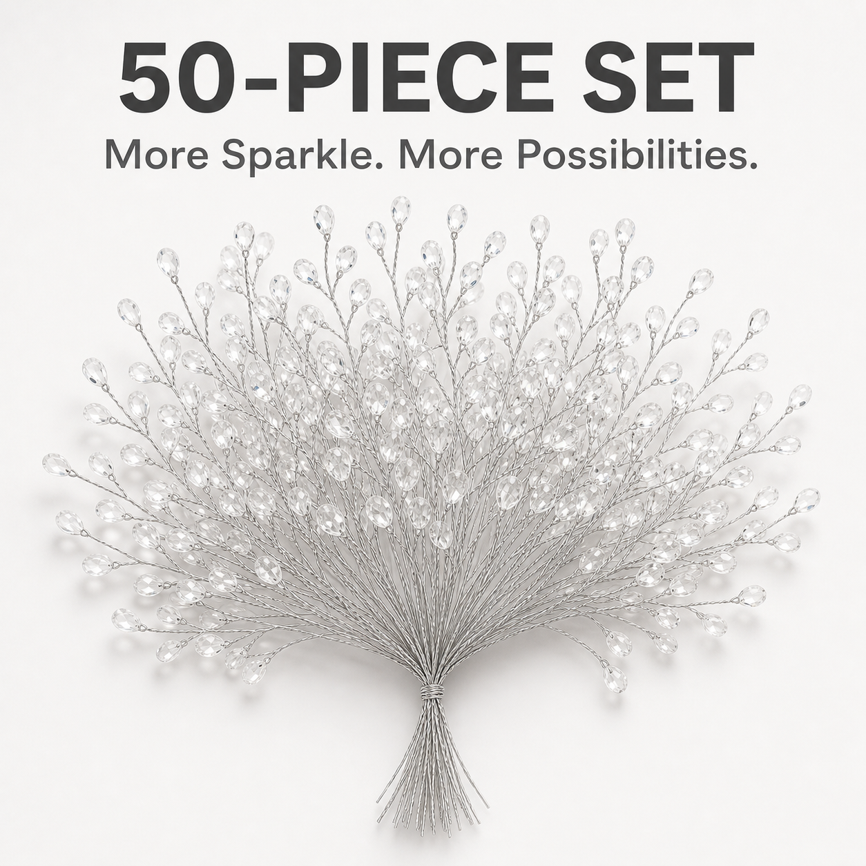 50-Piece Crystal Bead Floral Sprays Add An Icy Sparkle To Every Holiday Arrangement