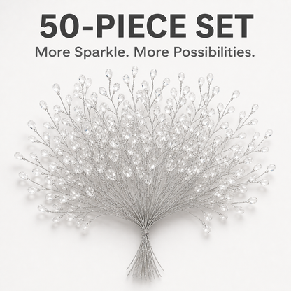 50-Piece Crystal Bead Floral Sprays Add An Icy Sparkle To Every Holiday Arrangement