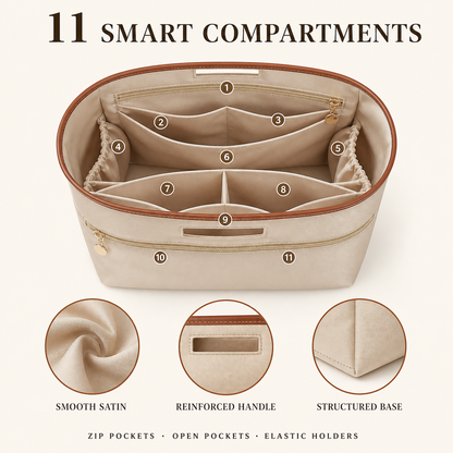Luxury Satin Bag Insert &amp; Organizer