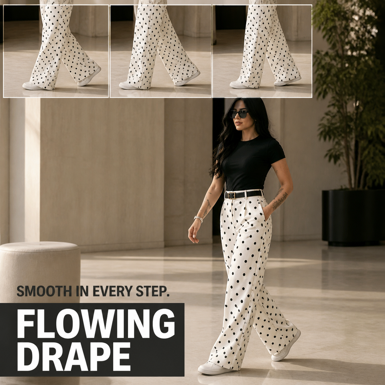 High-Waist Straight-Leg Pants