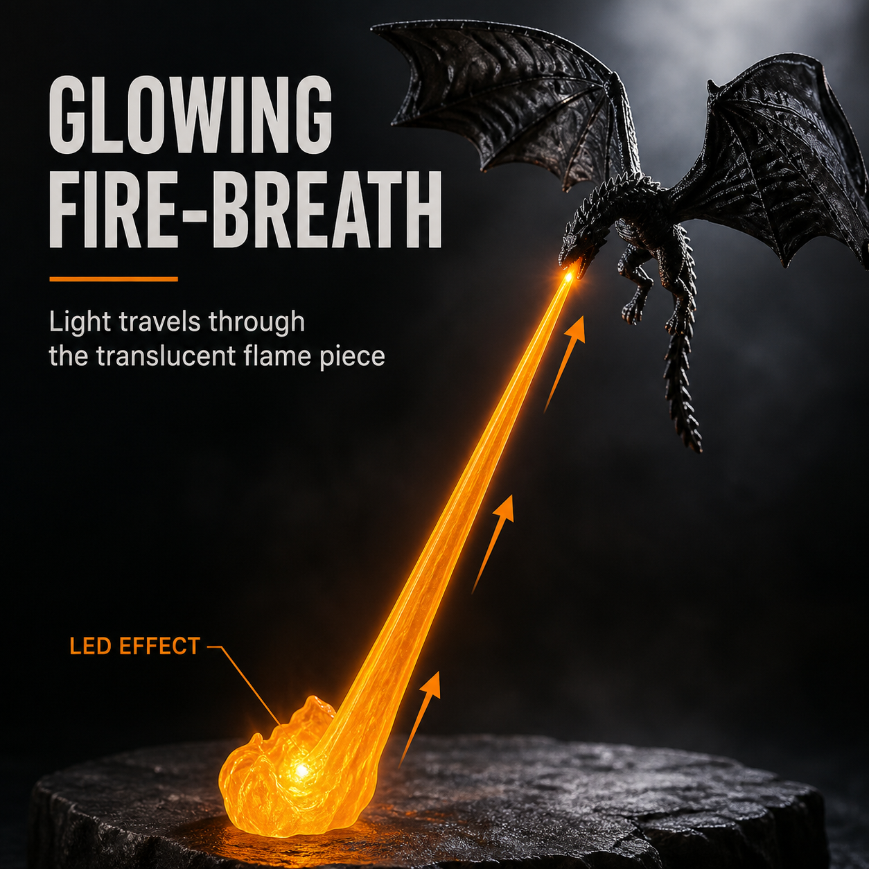 Dragon Flame Book Nook LED Fantasy Decor