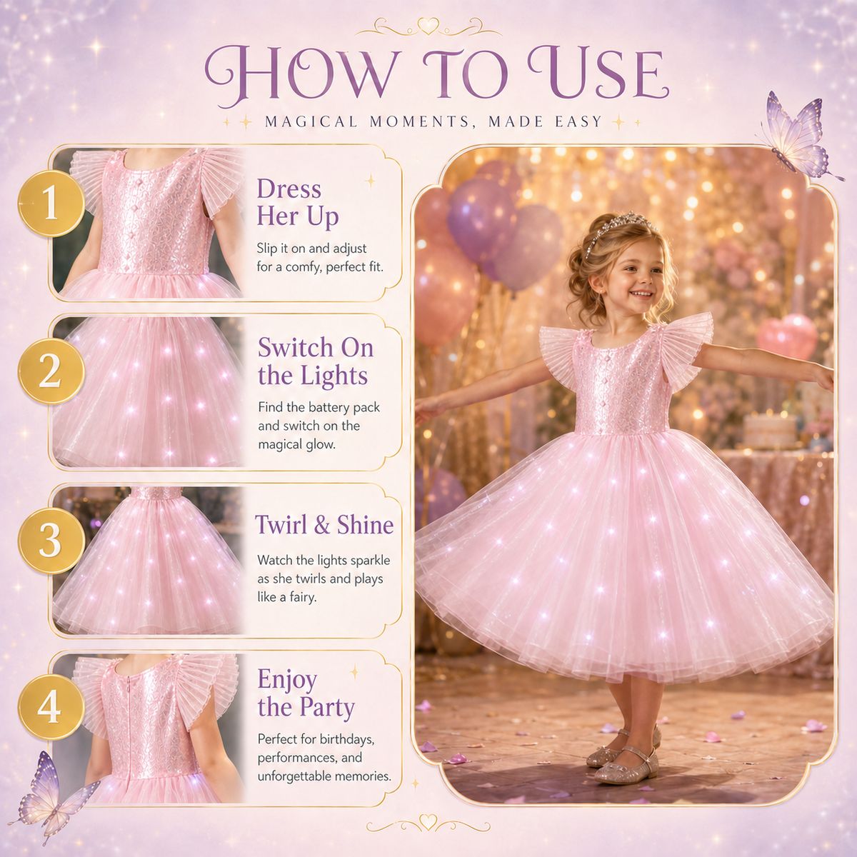 Magical Light-Up Princess Twirl Dress