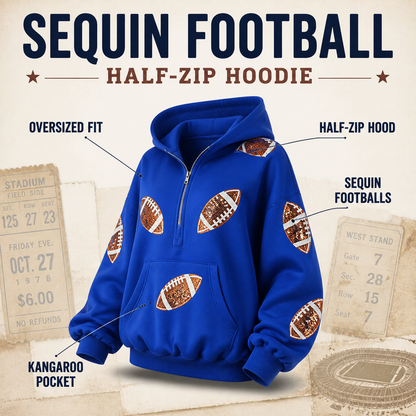 Women's Sequin Football Hoodie Bring The Sparkle To Game Day