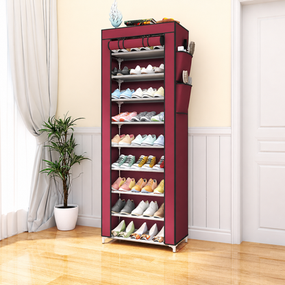 10-Tier Multifunctional Shoe Organizer with Side Storage