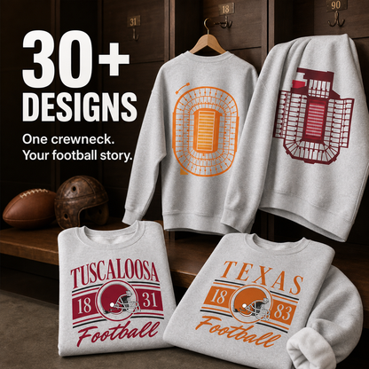 Vintage College Football Ash Grey Sweatshirt