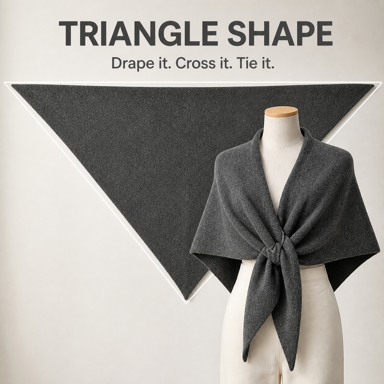 Women's Triangle Knit Shawl One Simple Layer, Endless Outfit Possibilities