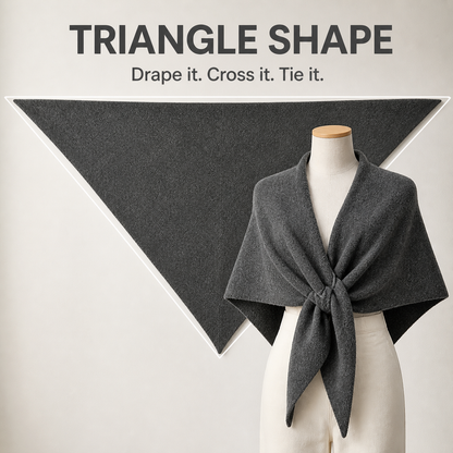 Women's Triangle Knit Shawl One Simple Layer, Endless Outfit Possibilities