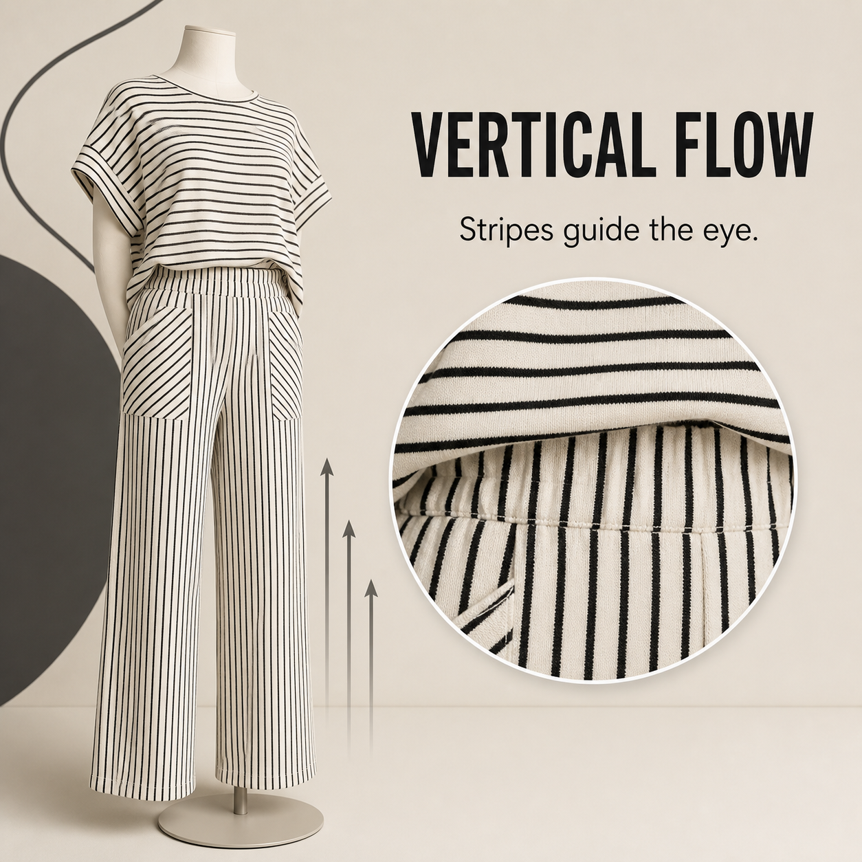 Women's Striped Short-Sleeve T-Shirt &amp; Wide-Leg Pants Set