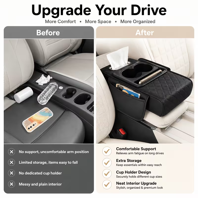 🚗Multifunctional 4-in-1 Car Armrest Storage Mat🚗
