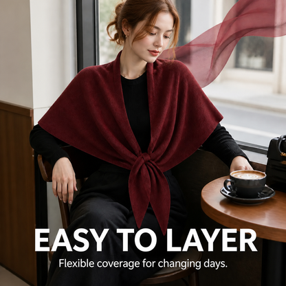 Women's Triangle Knit Shawl One Simple Layer, Endless Outfit Possibilities