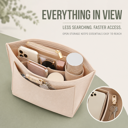 Purse Organizer Insert Tote Bag | High-Density Felt Long Champ Medium Tote Insert