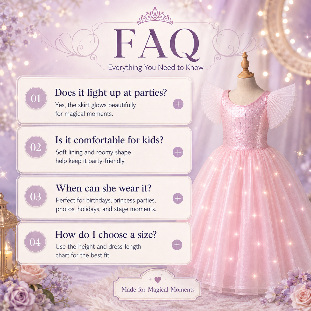 Magical Light-Up Princess Twirl Dress