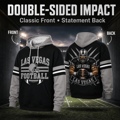 Retro Football Helmet Graphic Hoodie Varsity Style From Every Angle