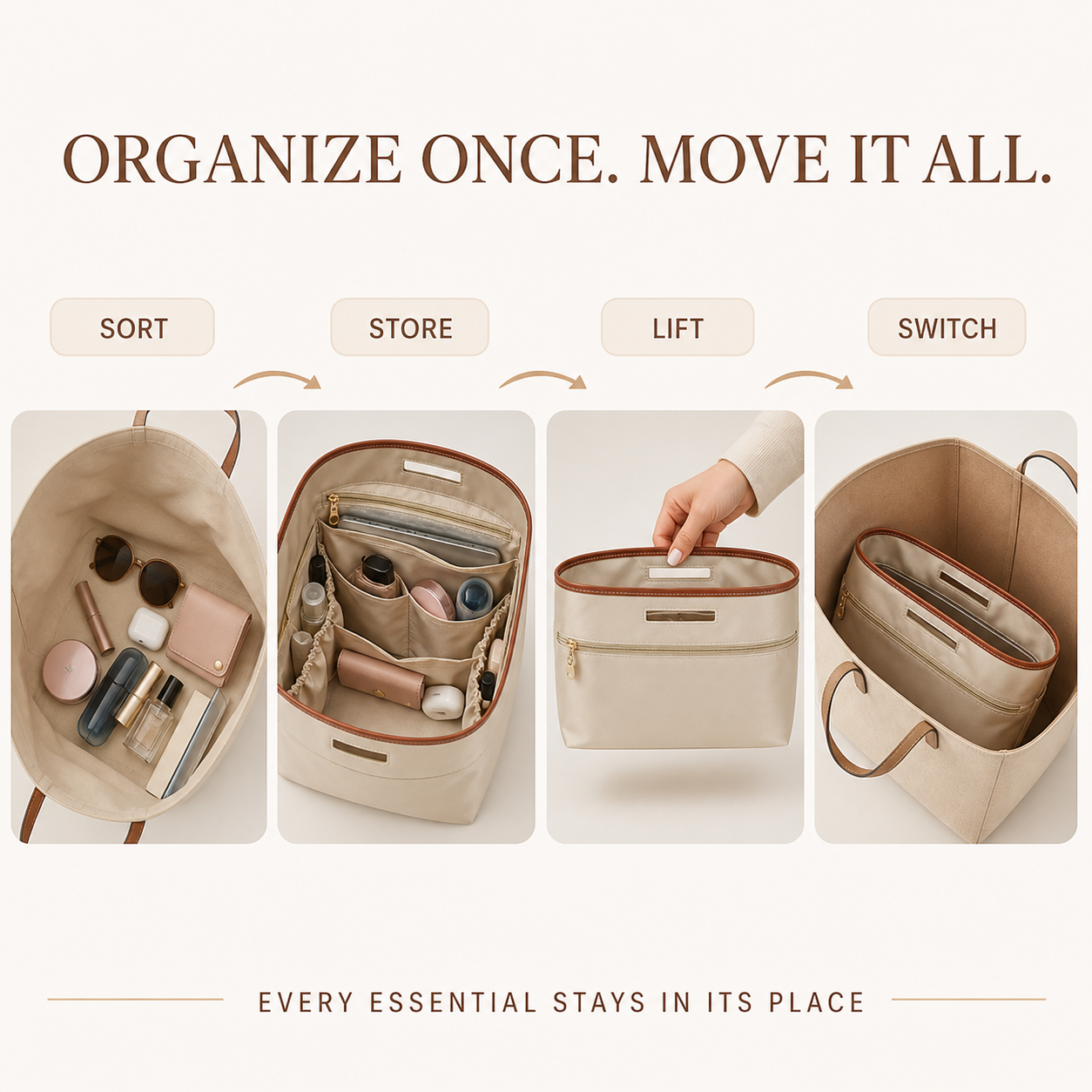 Luxury Satin Bag Insert &amp; Organizer