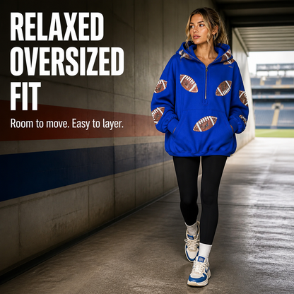 Women's Sequin Football Hoodie Bring The Sparkle To Game Day